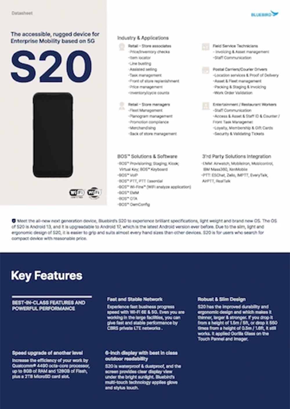 業務用スマートフォン「S20」